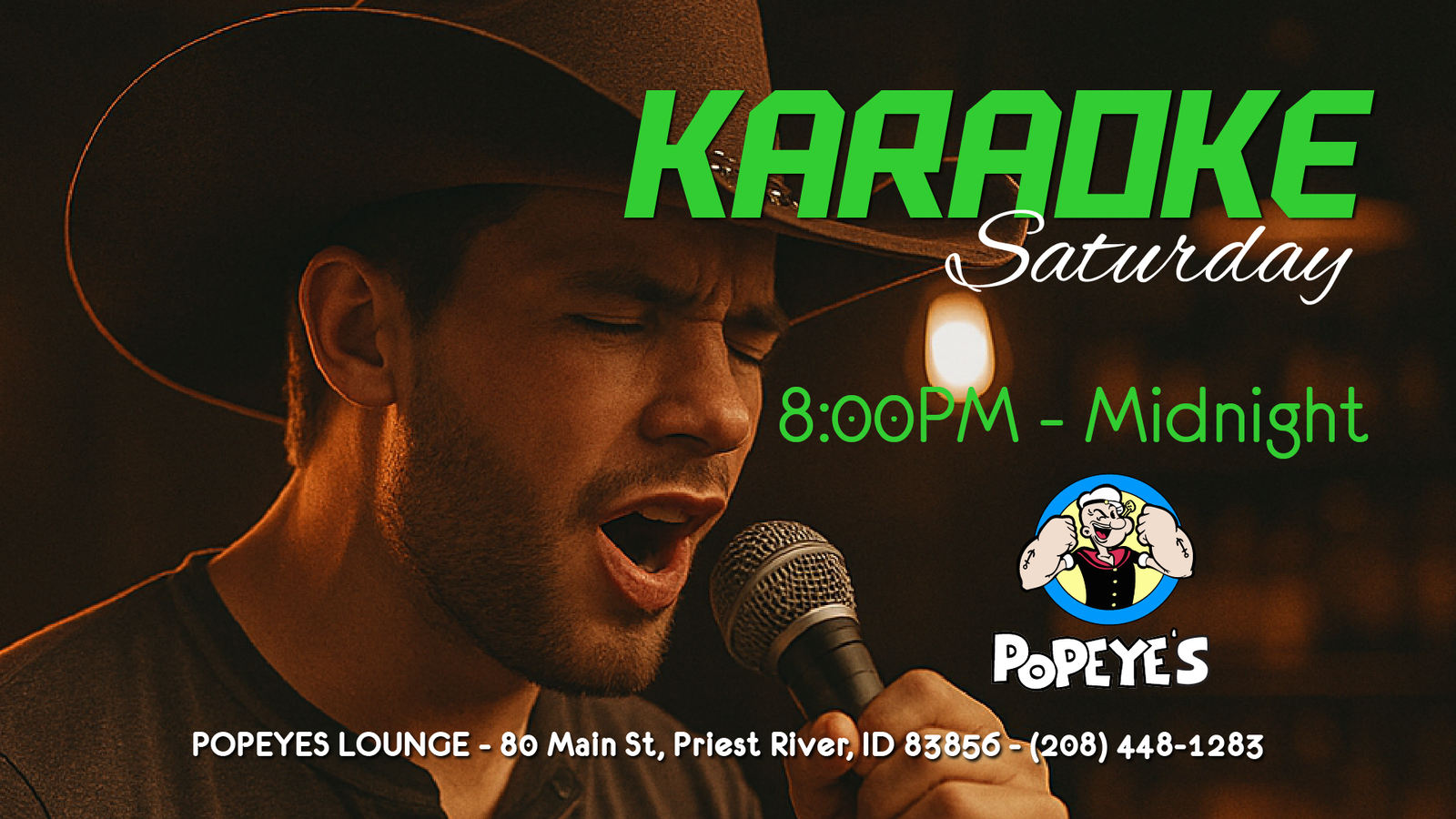 Karaoke Saturdays at Popeyes Lounge